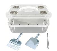 Scatola allevamento della farina - Contenitori trasparenti per alimentazione larve del mais - Alimentatore per Camole del Mais,Per Petauri, Polli, Lucertole, Draghi Barbuti, Rane e Tartarughe