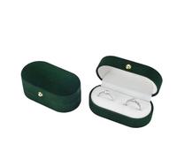 Scatola Anello Coppia di scatole for anelli Coppia di sposi Doppio slot Scatola porta anelli Scatola regalo for le vacanze Espositore Custodia for gioielli in velluto for donna(Green white)