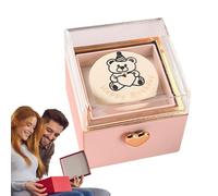Scatola anello di fidanzamento, scatola anello di proposta,Scatola anello girevole per torta di orso - per gioielli per torte orso reversibili Mostra stoccaggio orecchini