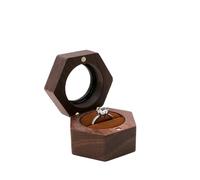 Scatola Anello Scatola Portagioielli In Legno Di Noce Nera Personalità Creativa Scatola For Anelli In Legno In Stile Cinese Custodia For Anelli A Forma Di Cuore(RB514-C2)