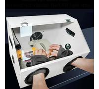 Scatola antipolvere per smerigliatura e lucidatura, lucidatrice da tavolo a 2 fori con luce LED e ventola da 30 W, copertura antipolvere ideale per incisione e taglio