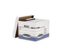 Scatola archivio Bankers Box System - con coperchio - 33,3 x 28,5 x 38 cm - bian