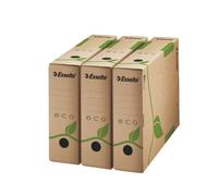 Esselte Ecobox Scatola archivio Eco, Dorso 8 cm, Per formato A4, Cartone riciclato al 100%, 8 x 32.7 x 23.3 cm, Marrone, Confezione da 25, 623916 - marrone 623916
