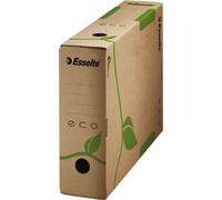 Esselte Scatola Archivio con Dorso da 80 mm, Formato A4, Cartone riciclato al 100%, Ocra, Gamma Eco, Confezione da 1 pezzo, 623916