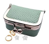 Scatola Argento con Chiave - Donne Coin Keep Portafogli | Cambiare Le Parti di Borsa Supporto | Borsa Soldi Tasca | Soft Coin Purse Souch Car Key Clee Case Wallet Organizzatore con Bacio Lock, verde