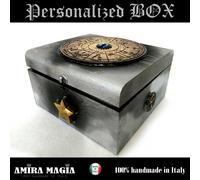 Scatola Artigianale Legno Portagioie Gioielli Bigiotteria Stella Tema Celeste 50