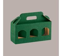 Scatola Astuccio Porta 3 Vasetti Confetture e Creme in Cartoncino Seta Verde 310x100 H90 mm 10 pezzi