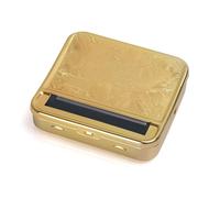 Scatola automatica per arrotolare sigarette, scatola metallica portatile per arrotolare tabacco, rullo per fumare e custodia (oro)