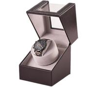 Scatola avvolgitore automatico singolo per orologi con motore silenzioso - Rotatore per orologi in pelle PU per donne e uomini - Supporto flessibile per il movimento del cuscino(Brown)