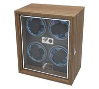 Scatola avvolgitore for orologio automatico for orologi Rotatore Supporto for motore Cassa in legno for for esposizione di lusso Grande capacità(Noir)