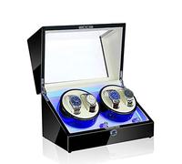 Scatola avvolgitore per Orologi, Luce LED, 5 modalità di Rotazione, Scatola espositiva per Orologi Meccanici Automatici - Disponibile in 5 Stili (B)