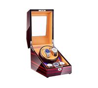 Scatola avvolgitore per Orologi per 2+3 Orologi Automatici, con Luce LED, 4 modalità di Rotazione, Motori silenziosi + espositore avvolgitore per Orologi Marrone, Custodia per Orologi