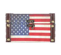 Scatola Bandiera Americana, Scatola Portagioie Bandiera Stella Scrigno del Tesoro Vintage in Legno Antico Organizzatore Portagioie Per Amico Compleanno Decorazioni Per La Casa Lettera Biscotti Segreti