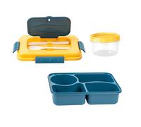 Scatola Bentos divisa in microonde con coperchio a prova di perdite, set di utensili per zuppa, set di utensili per uso quotidiano, adatta al microonde, per conservare alimenti con coperchio ermetico