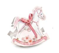 Scatola bomboniera Tipo Cavallo a Dondolo Rosa 12 x 3,5 x h 9 Confezione 10 pz Art 16964
