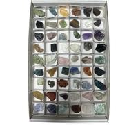 Scatola box lotto da 54 Pietre Grezze Collezione Cristalloterapia Minerali Mix