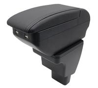 Scatola Bracciolo a Doppio Strato per Hyundai i10 2007-2019, Console Centrale con Portaoggetti, Portabicchieri e 4 Porte USB, Accessori per Bracciolo Nero