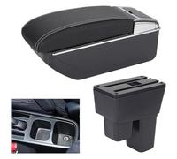 Scatola Bracciolo Auto Per Fit Per Jazz 2 2008-2013 Console Centrale Organizer Braccioli Scatola Portaoggetti Bracciolo Accessori Interni(D-black White No Usb)
