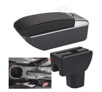 Scatola Bracciolo Auto Per Suz&uki Per Ignis Console Centrale Organizer Braccioli Scatola Portaoggetti Braccioli Accessori Interni(D-black Red No Usb)