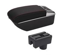 Scatola Bracciolo Per Chery A13 Per Very Per Celer Per Fulwin 2 2008-2012 Bracciolo Centrale Auto Contenitore Contenuti Con Portabicchieri Posacenere Bracciolo Auto Portaoggetti(D-Black red line)