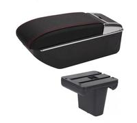 Scatola Bracciolo Per Chevrolet Per Cavalier 2016 2017 2018 2019 Bracciolo Centrale Con Portabicchieri, Posacenere E Interfaccia USB Bracciolo Auto Portaoggetti(B-Black red line)