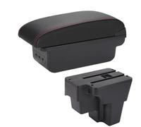 Scatola Bracciolo Per KIA Per RIO Per STONIC Per Cerato 2015-2022 Bracciolo Auto Europa Sud Parti Retrofit Scatola Immagazzinaggio Accessori Scatola Bracciolo Auto Portaoggetti(B1 Black red 3USB)