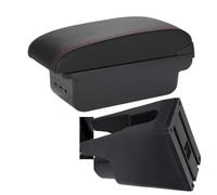 Scatola Bracciolo Per Peugeot 107 Bracciolo Accessori Auto Negozio Scatola Dettaglio Interni Semplice Installazione Bracciolo Scatola Bracciolo Auto Portaoggetti(B1 Black red 3USB)