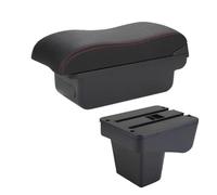 scatola bracciolo Per Suzuki Per Vitara Bracciolo Per Auto Superficie Curva Semplice Installazione Scatola Immagazzinaggio(C1 Black red NO USB)