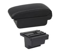Scatola Bracciolo Per VW Per Tiguan Bracciolo In Pelle Per Console Centrale Con Portaoggetti USB Per Auto Accessorio Bracciolo Box Bracciolo Auto Portaoggetti(C1 White Line)