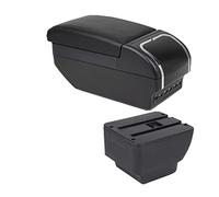 Scatola Bracciolo Scatola Portaoggetti Della Console Centrale Centrale In Pelle PU Girevole Con Accessori Per Auto Posacenere Per Mazda 2/Per Demio(F1 No USB)