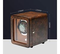 Scatola carica orologi Spinner - marrone in legno orologio Shaker meccanico orologio dispositivo carica automatica con controllo accessi Home Watch Winder vernice lucida scatola portaoggetti