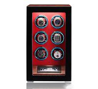 Scatola Carica Orologio Automatico for 2 4 6 9 12 Orologi Con Motore Silenzioso Cassa Dell'orologio Illuminazione A LED E Touch Screen LCD Scatola Di Stoccaggio In Legno ( Color : Rot , Size : 9+0 )