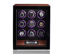 Scatola Carica Orologio Automatico for 2 4 6 9 12 Orologi Con Motore Silenzioso Cassa Dell'orologio Illuminazione A LED E Touch Screen LCD Scatola Di Stoccaggio In Legno ( Color : Black , Size : 2+0 )