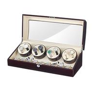 Scatola Caricaorologi Automatica For Orologi Automatici Motore Silenzioso A 5 Velocità Con Arresto Automatico Di Sicurezza Vetrina Lusso For Uomo Regalo For Collezionisti Di Orologi(Reddishbrown)