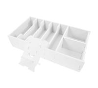 Scatola Cassetto per Contanti Scomparti, Bianca in PVC | Organizzatore da Scrivania Moderno, per Assegni e Cassa, Uso in Ufficio e Contabilità Domestica