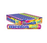SCATOLA COMPLETA 20ct MENTOS Frutta Fragola Limone e Arancia Aromi Chewy Drag...
