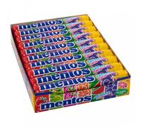 SCATOLA COMPLETA 20ct MENTOS RAINBOW Anguria Pompelmo Mirtillo Aromi Caramell...