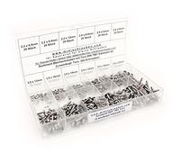Scatola con 300 pezzi viti autofilettanti a norma DIN 7981 della TX in acciaio inox A2 (ab 2,2 X 6,5 mm), cava rotondo (TX), A Testa Bombata. miniviti assortimento incluso beschrifteter Box
