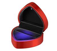 Scatola con Anello a LED, a Forma di Cuore, in, per Matrimonio, Anello di Fidanzamento, San (Rosso)