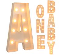 Scatola con cornice luminosa a led con lettera gigante da 9,5 cm Baby Shower Natale 1° compleanno Decorazioni per feste di matrimonio Nome fai da te Scatola di riempimento per palloncini