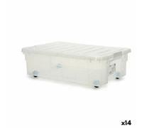 Scatola con Ruote per Organizzare 30 L 40 x 18 x 59,5 cm [14 Unità]