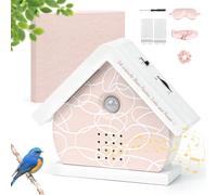 Scatola con sensore di movimento per uccelli, cinguettio, rumore naturale, con luci e timer e 12 canzoni, cinguettio per uccelli bianco, per toilette spa e relax, regalo perfetto