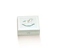 Scatola Confetti Tipo cassetto con Cavallo a Dondolo Celeste 6 x 5 x h 3 cm Confezione 10 pz Art 16958