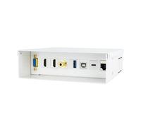 NANOCABLE 10.35.0004 - Scatola di connessioni multimediali da parete VGA + 2x HDMI + jack 3,5 mm + 1x USB-C 10G + 1x USB-B 2.0 + 1x USB-A 3.0 + 1x RJ45 Cat.6A STP, bianco