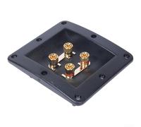 Scatola connettore a 4 posizioni con nucleo in rame puro e strisce placcate in oro per l'integrazione del sistema audio in ABS nero che misura 130 x 115 mm (B)