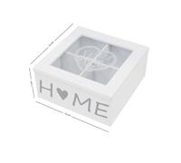 SCATOLA CONTENITORE LEGNO BIANCO HOME BACHECA 4 SCOMPARTI POSTI VETRINA 219614