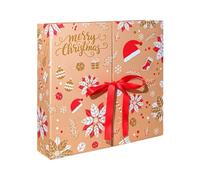 Scatola Countdown di Natale Calendario 'Avvento Countdown 24 Giorni | Scatole Porta Snack Vuote Fai da Te Per Donne Proprietarie di Casa Genitori Famiglie Feste in Appartamento e Riunioni Oro