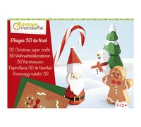 Avenue Mandarine KC142C -scatola creativa, origami di natale 3D - Kit per attività manuali - Include 15 fogli su carta 160g pretagliati e prepiegati - 1 Tubo di colla - A partire dai 7 anni