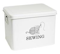 Scatola Cucito, Scatola Portaoggetti Artigianale, Scatola Per Cucito, 2 Strati Con Vassoi In Scatola Da Cucito, Cassetta Degli Attrezzi Da Cucito Per Assortimento Set Di Finitura Cucito-Bianco
