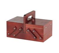 Scatola Cucito Scomparti for scatole da cucito in legno pieghevoli portatili Cuciture con filo Cucire cestini Organizzatori Scatole di gioielli Forniture for cucire for la casa(Red)
